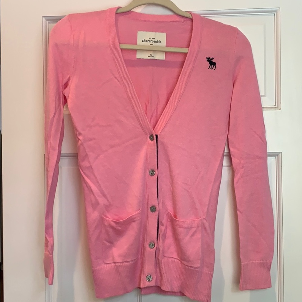 Abercrombie kids pink cardigan. XL. Worn once